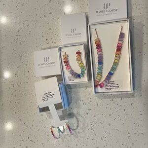Jewel Candy Rainbow Necklace and Earring Set